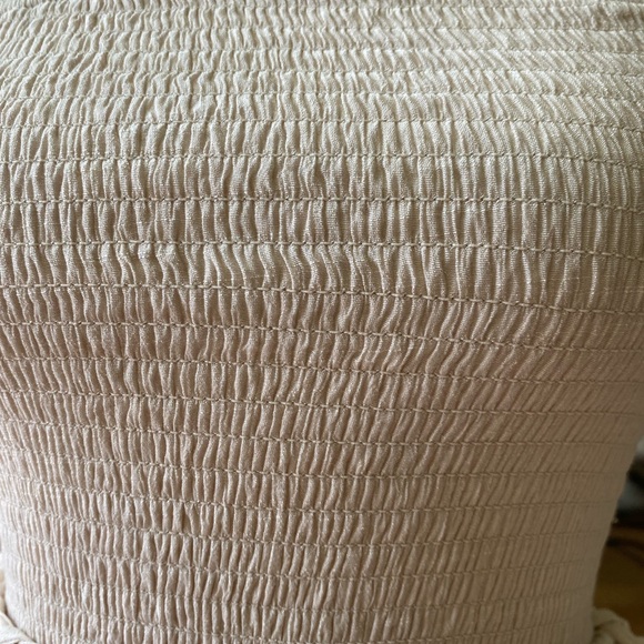 LOVE TREE Woven Solid Beige Sleeveless Smocked Ruffle palazzo Jumpsuit Small - Picture 9 of 16